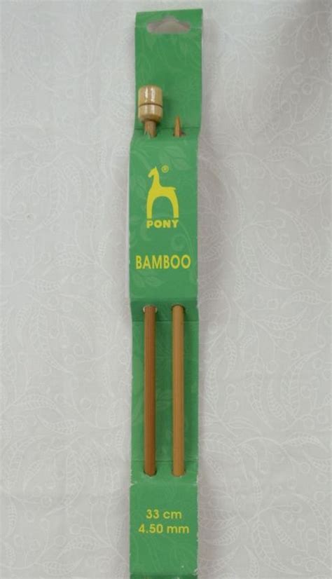 Pony Bamboo Knitting Pins 33cm X 450mm Knobbed Knitting Needles