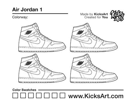 These Are FREE Printable Sneaker Coloring Pages Of The Air Jordan 1