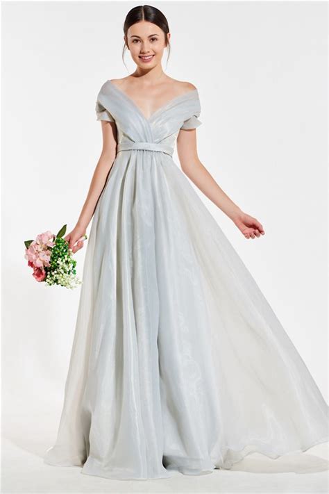 Off The Shoulder Short Sleeves Bridesmaid Dress Short Sleeve