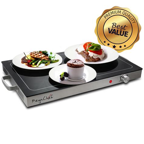 Megachef Electric Warming Tray Food Warmer Hot Plate With Adjustable