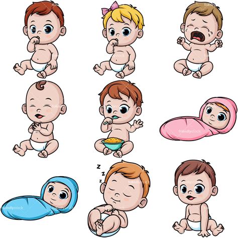 Cute Babies Cartoon Vector Clipart Friendlystock