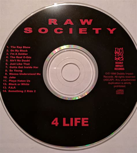 4 Life By Raw Society Cd 1999 Deadly Impact Records In Saint Louis