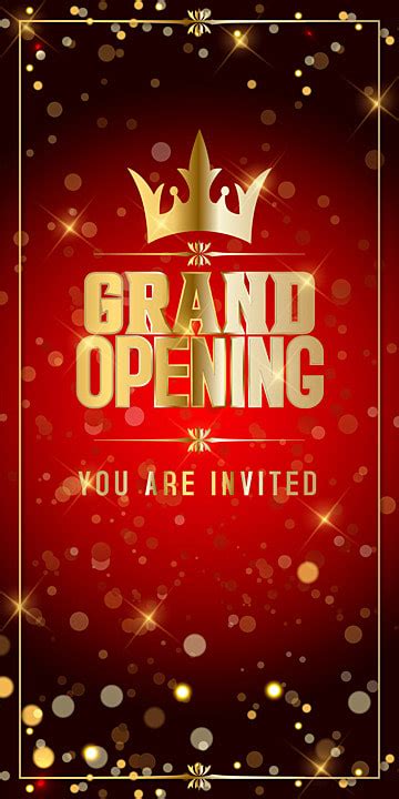 Grand Opening Modern Gradient Design Text Vector With Gold Ribbon