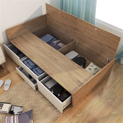 Flipkart perfect homes opus engineered wood queen box b. 1.2m drawer bed storage bed simple modern single bed storage bed bedroom adult space-saving box bed