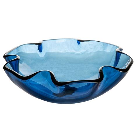 Eden bath bathroom sinks : Eden Bath Wave Rim Glass Vessel Sink in Blue-EB_GS50 - The ...