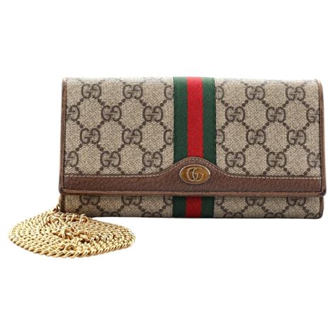Gucci Ophidia Chain Wallet Gg Coated Canvas At 1stdibs