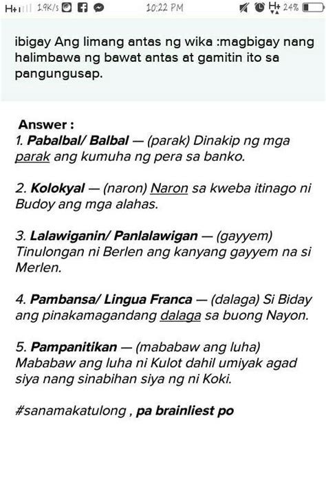 Ibigay Ang Limang Antas Ng Wika Magbigay Nang Halimbawa Ng Bawat Antas