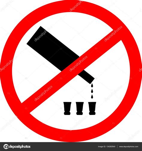 No Drinking Sign No Alcohol Sign Isolated On White Background Vector