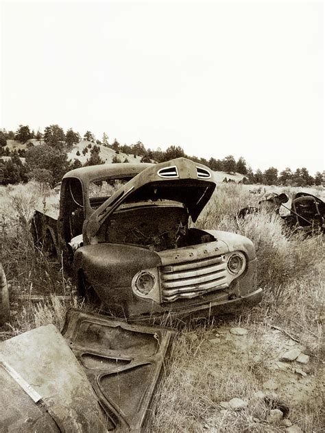 Junkyard Black And White Photograph By Cathy Anderson Fine Art America