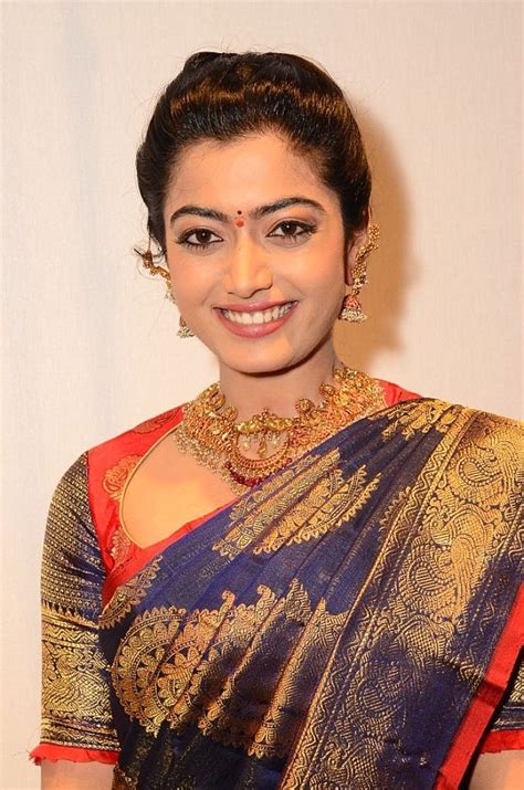 Actress poorna new images in yellow saree; South Indian actress Rashmika Mandanna in saree photos