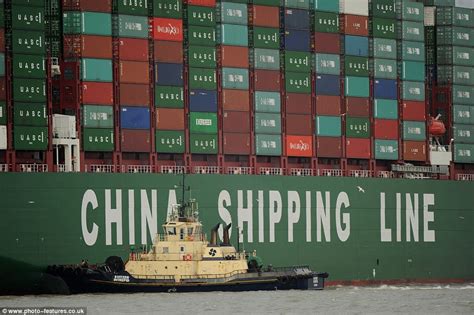 The largest container ship, emma. Felixstowe Dockers: Bigger than the Shard, four football ...