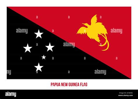 Papua New Guinea Flag Vector Illustration On White Background Papua