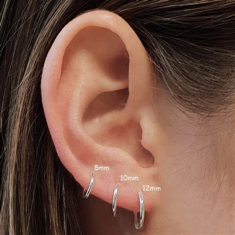 Small Mm Sterling Silver Hoop Sleeper Earrings Studio Jewellery