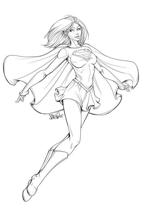 Supergirl Coloring Pages Superhero Coloring Pages Adult Coloring Book