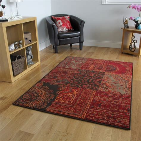 New Small Large Modern Floor Carpets Soft Easy Clean Red Living Room