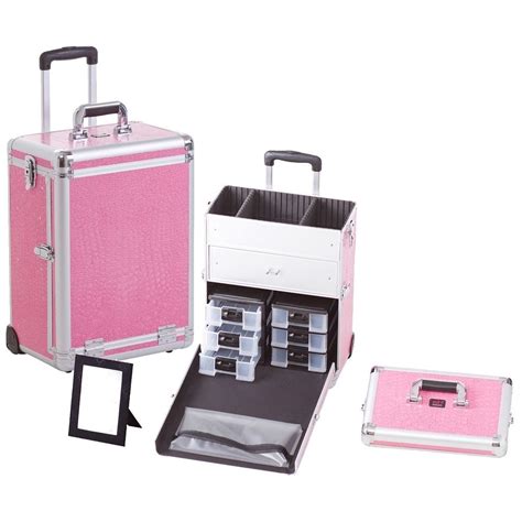 This Professional Rolling Makeup Case From Seya Features High Quality Aluminum Construction With