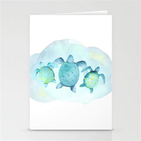 Swimming With Sea Turtles Stationery Cards By The Swimming Owl Society6