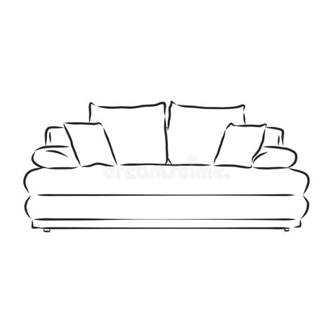 Sofa Outline Icon Couch Silhouette Furniture For Living Room Vector