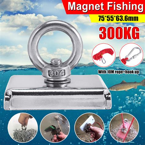 300kg D75 Super Fishing Recovery Block 304 Magnet Eyebolt Ring Metal