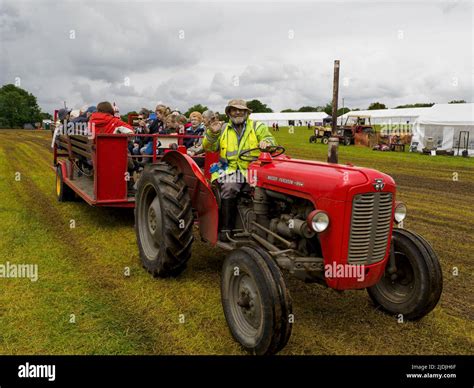 Tractor Ride At The Launceston Steam And Vintage Rally Cornwall Uk