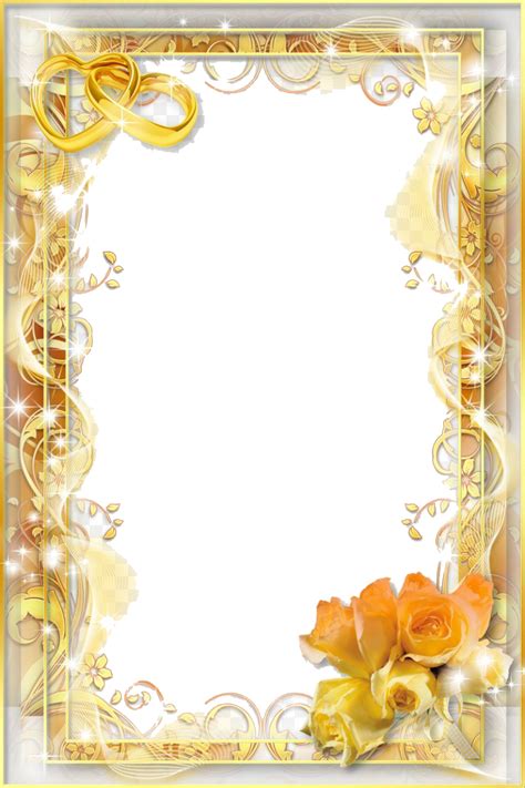Invitation Gold Frame Transparent Background | PNG Mart