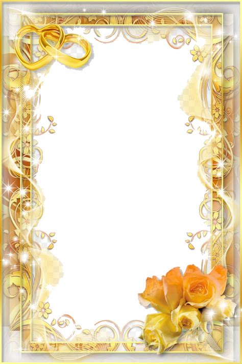 Invitation Gold Frame Transparent Background Png Mart