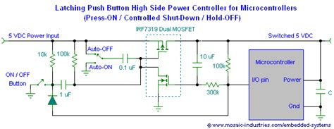 Push Button On Off Toggle Switch And Latching Power Circuit For