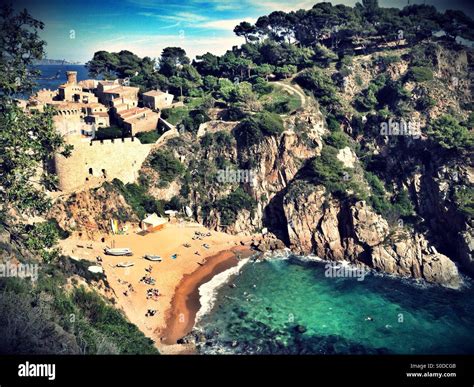 Beach In Tossa De Mar Girona Spain Stock Photo Royalty Free Image
