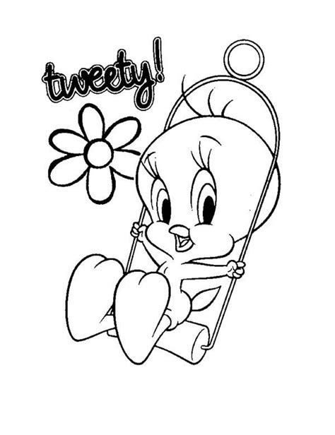 Baby Looney Tunes Cute Tweety In Baby Looney Tunes Coloring Page