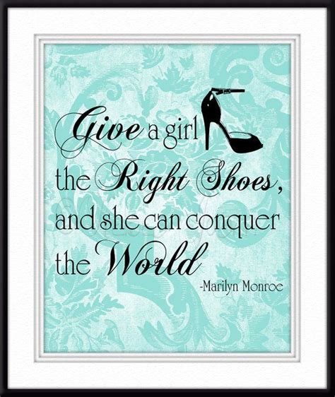 Give A Girl The Right Shoes Marilyn Monroe Quote Wall Art Chic Etsy Tiffany Blue Bedroom