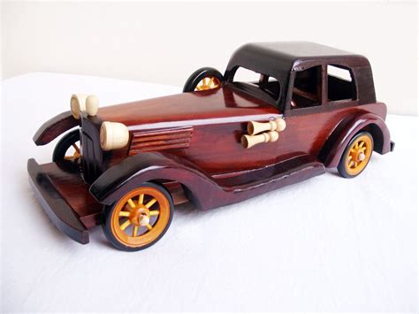 Vintage Handmade Wooden Toy Car Decorative T