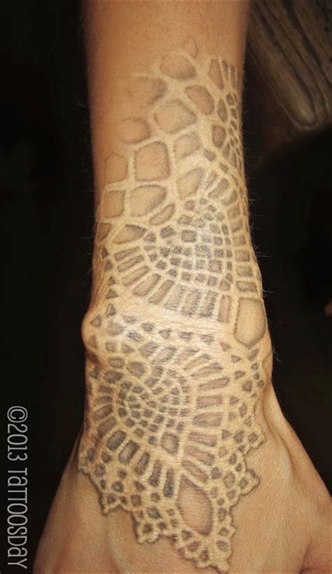 Lace Tattoo White Ink