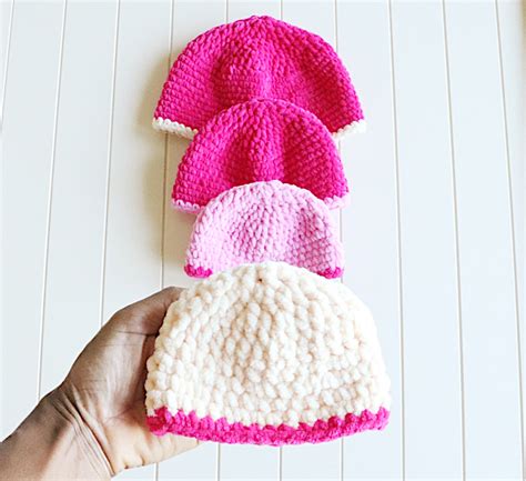 Velvet Baby Beanie Free Beginner Crochet Pattern