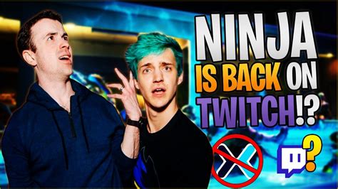 Ninja Is Back On Twitch Fortnite Battle Royale Youtube