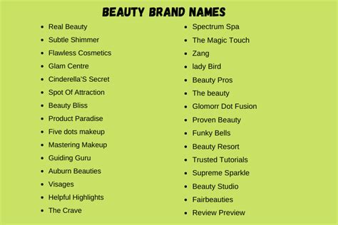 335 Most Astonishingly Beautiful Beauty Brand Names 2024