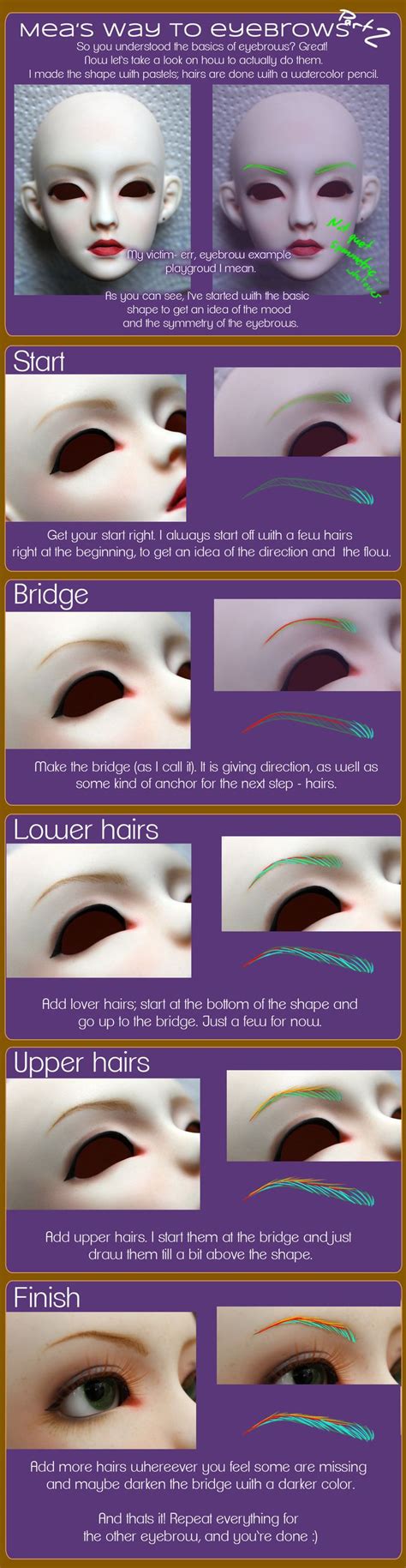 Faceup Eyebrow Guide Pt 2 By Meanae On Deviantart Eyebrow Guide Doll Repaint Tutorial Eyebrows