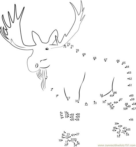 Download Dear Moose dot to dot printable worksheet - Connect The Dots