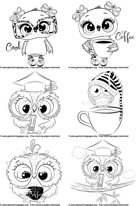 Free Cute Owls Coloring Pages Download | Owl coloring pages, Cute owl