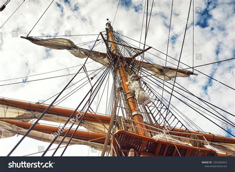 Mast Old Sailing Ship On Sky Stock Photo Edit Now 1323362423