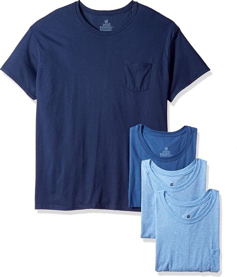 Hanes Mens Tagless Comfortsoft Dyed Crewneck Pocket T Shirt 4 Pack