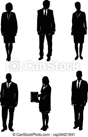 Six Business People Silhouettes Vector Illustration Of A Six Business