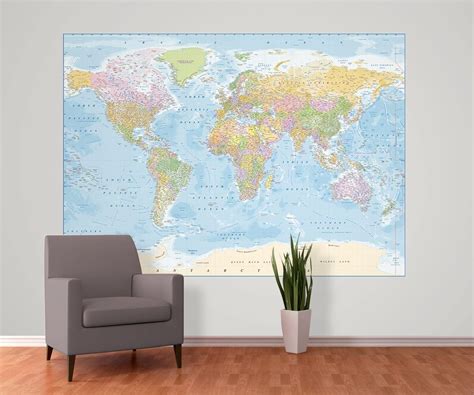 World Map Wallpaper Buy Online Maps International Mapa Político