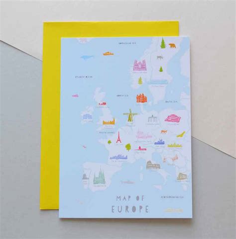 Map Of Europe Greeting Card By Holly Francesca