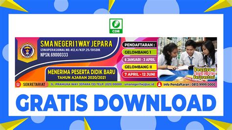 Download Desain Banner Spanduk Ppdb Keren Terbaru Sd Smp Sma Smk Corel