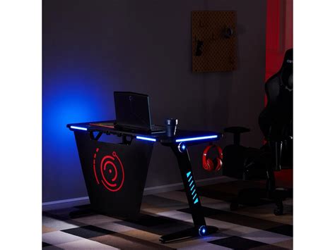 Gaming desk computer table home pc laptop ergonomic racing style gamer 44 desk. RUNTEK Gaming Computer Desk 7 Color LED Lights Z-Shaped Ergonomic Comfortable Table for PC ...