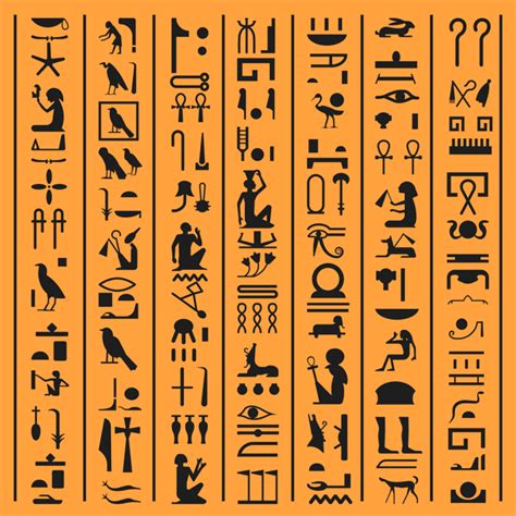 Hiéroglyphes égyptiens De Legypte Ancienne Lettres Fond De Papyrus