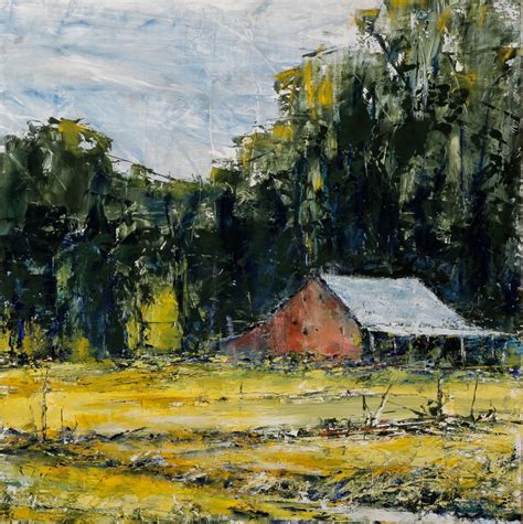 John Wilson Fine Art Low Country Farm Original Abstract Art
