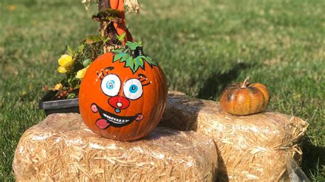 Diy Funny Face Pumpkin Painting For Kids Youtube