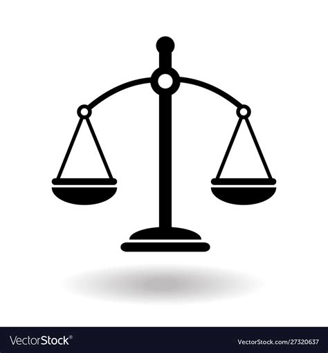 Symbol scales of justice image. Black justice scales icon law balance symbol Vector Image