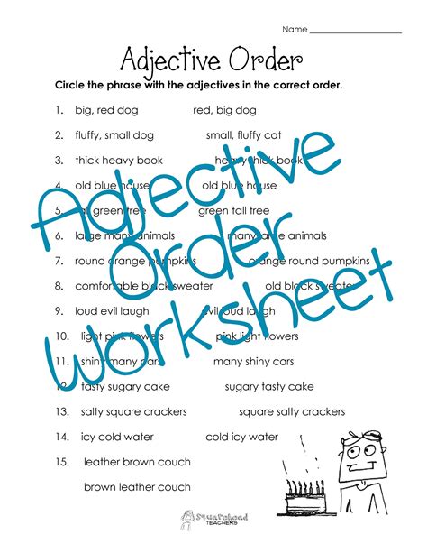 Order Of Adjectives Exercises Parkerqopatterson